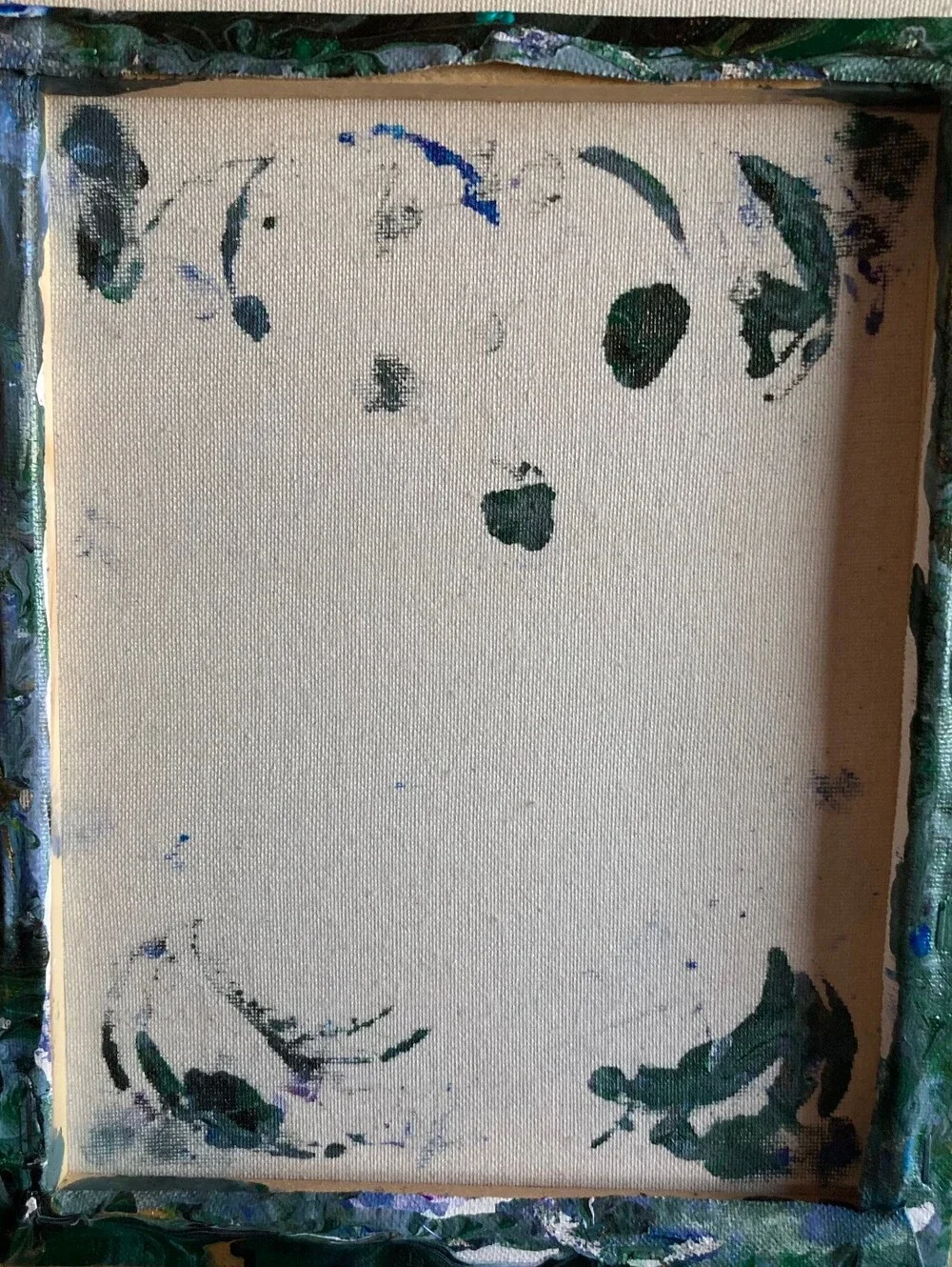 Abstract Fluid Pour Painting Green Gold Acrylic 8